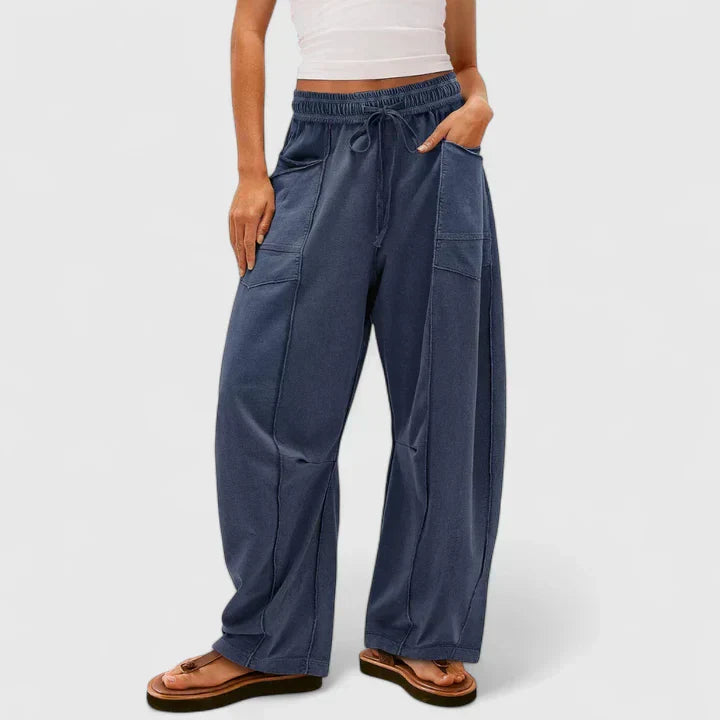 Maëlle | Pantalons Confortables — Bleu Océan / XS