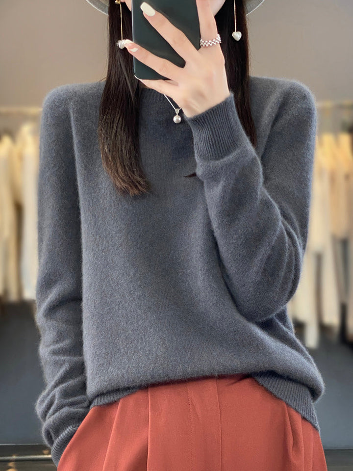 Julie | Pull en Coton Douillet — Gris Foncé / S