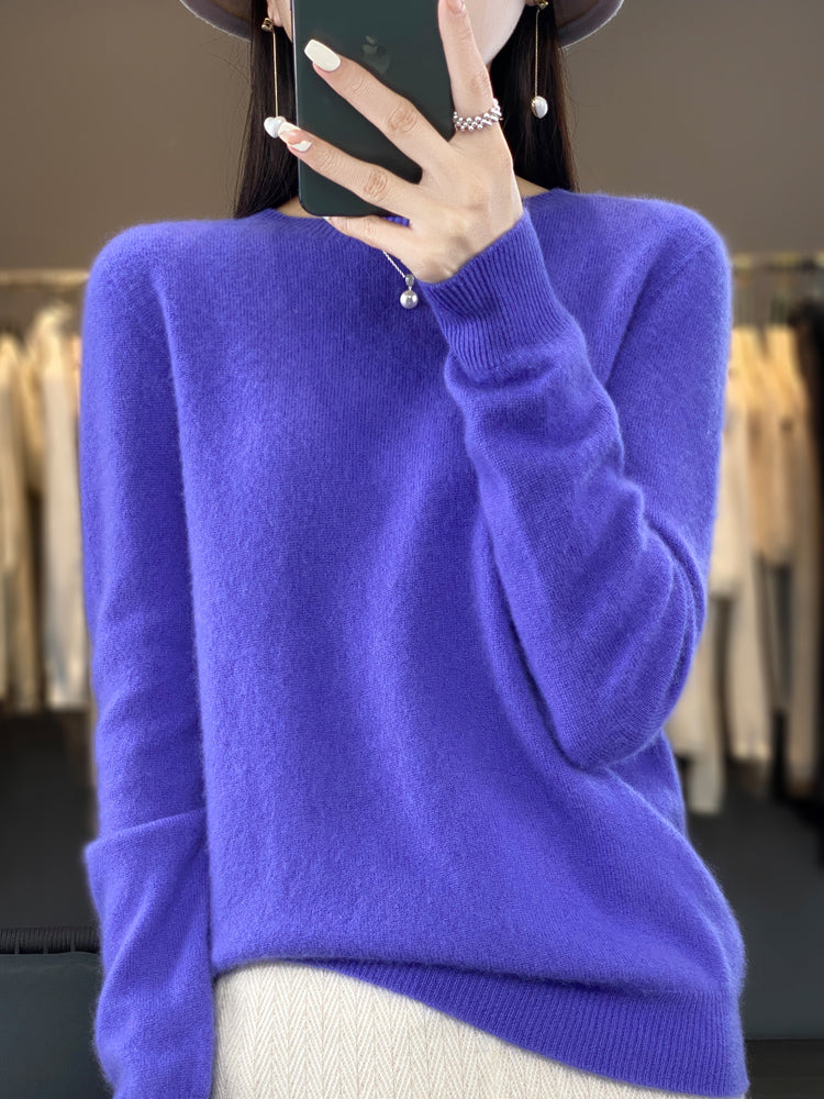 Julie | Pull en Coton Douillet — Bleu Violet / S