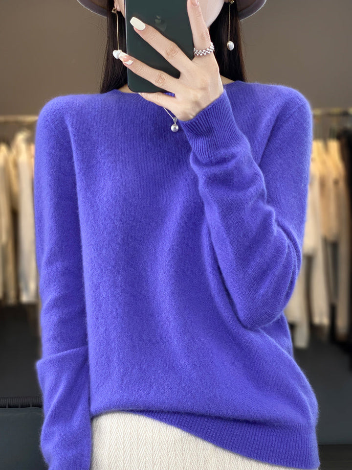 Julie | Pull en Coton Douillet — Bleu Violet / S