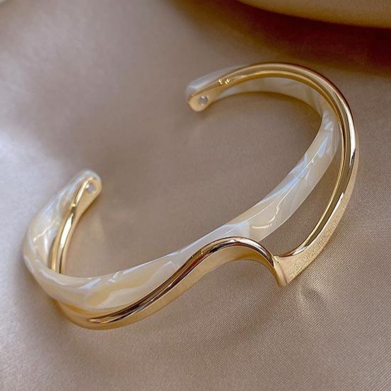 Bracelets Femme Bracelet en Or avec Opale Blanche Élégante